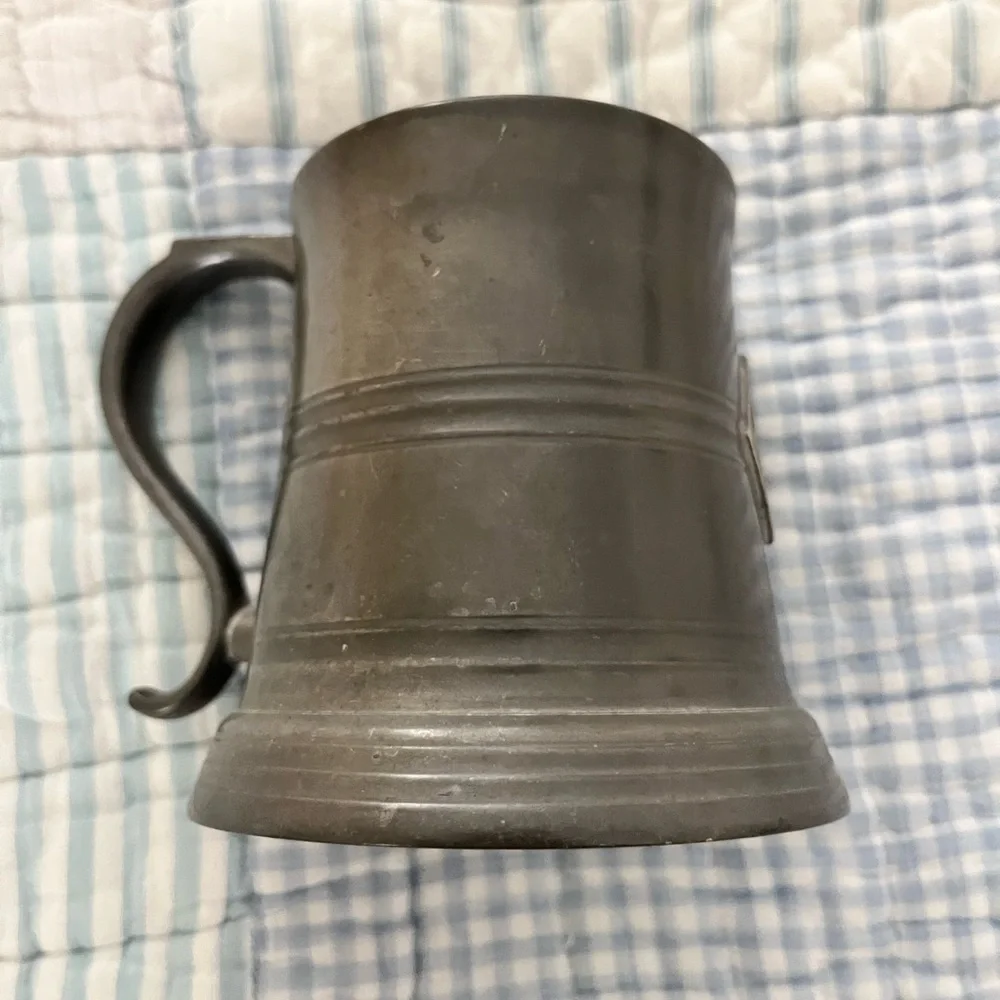 Antique Reed & Barton Pewter Tankard with Glass Base – Dated 1898